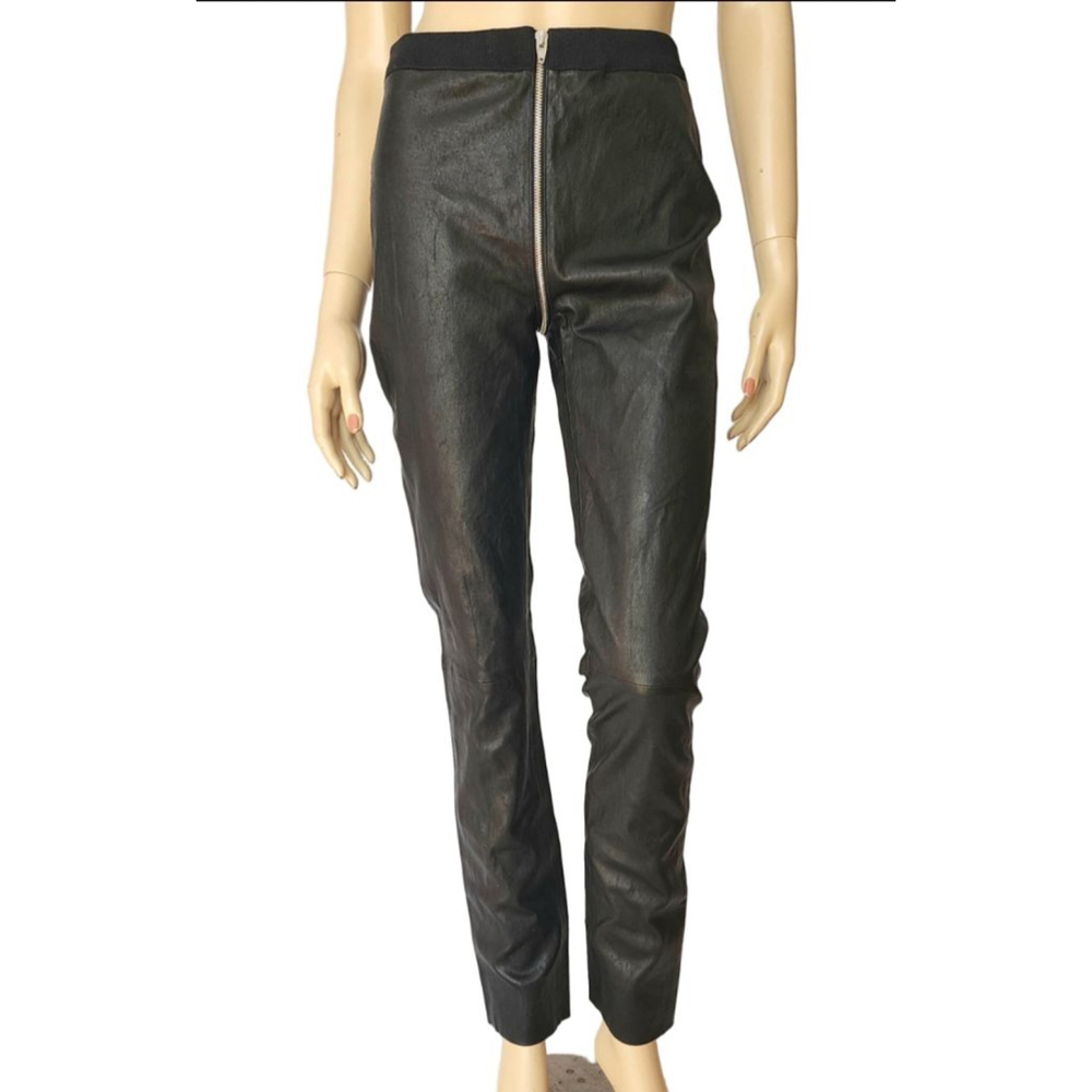 ALEXANDER WANG‎ Black Faux Leather Zipper Skinny Pants Legging 112 Size 4